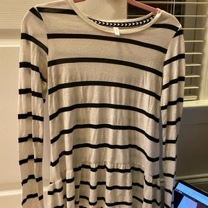 Black and White Striped Top